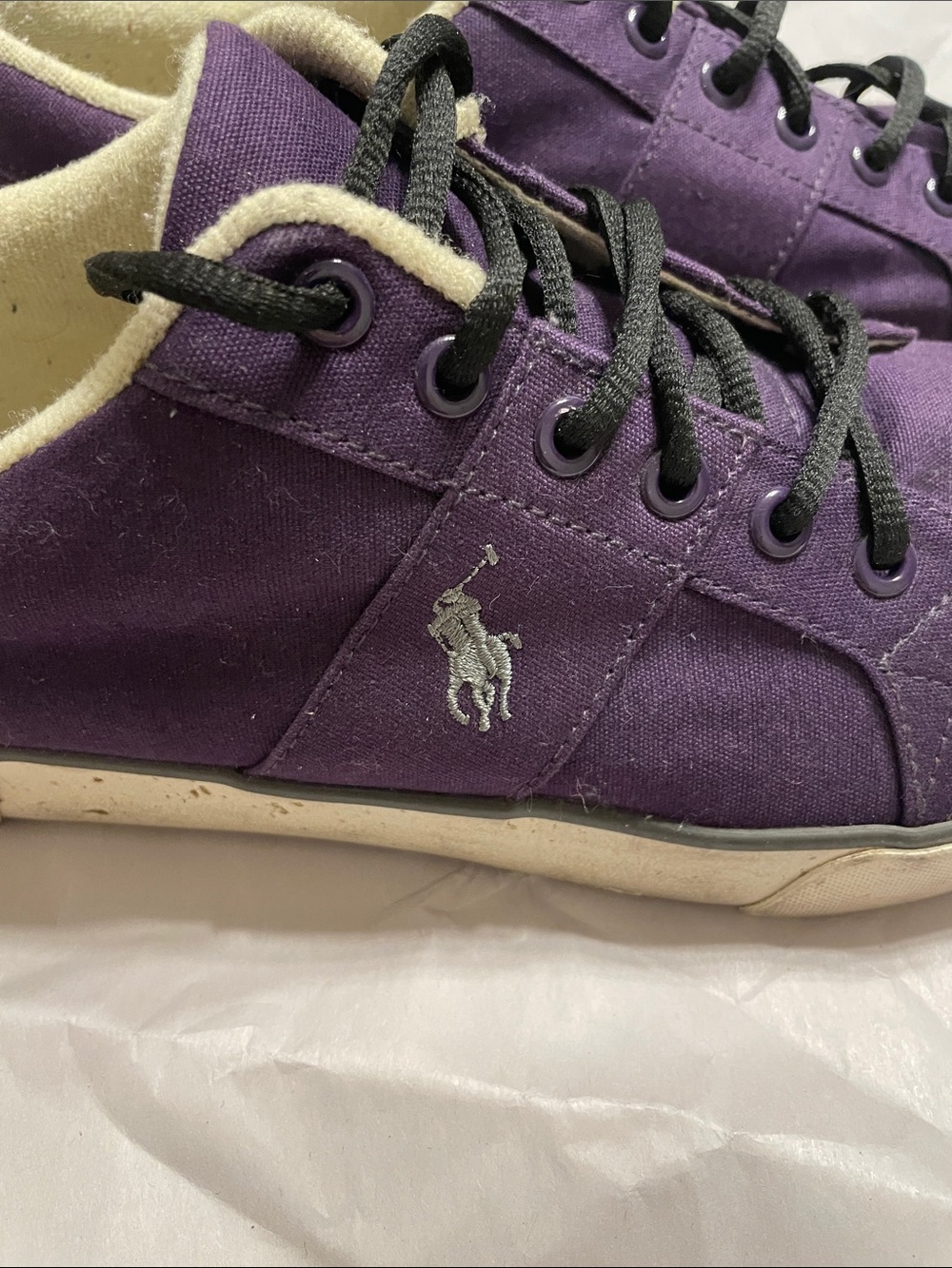 Polo by Ralph Lauren Purple Canvas Lace-Up Sneakers